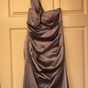 Charcoal Satin Cocktail Dress